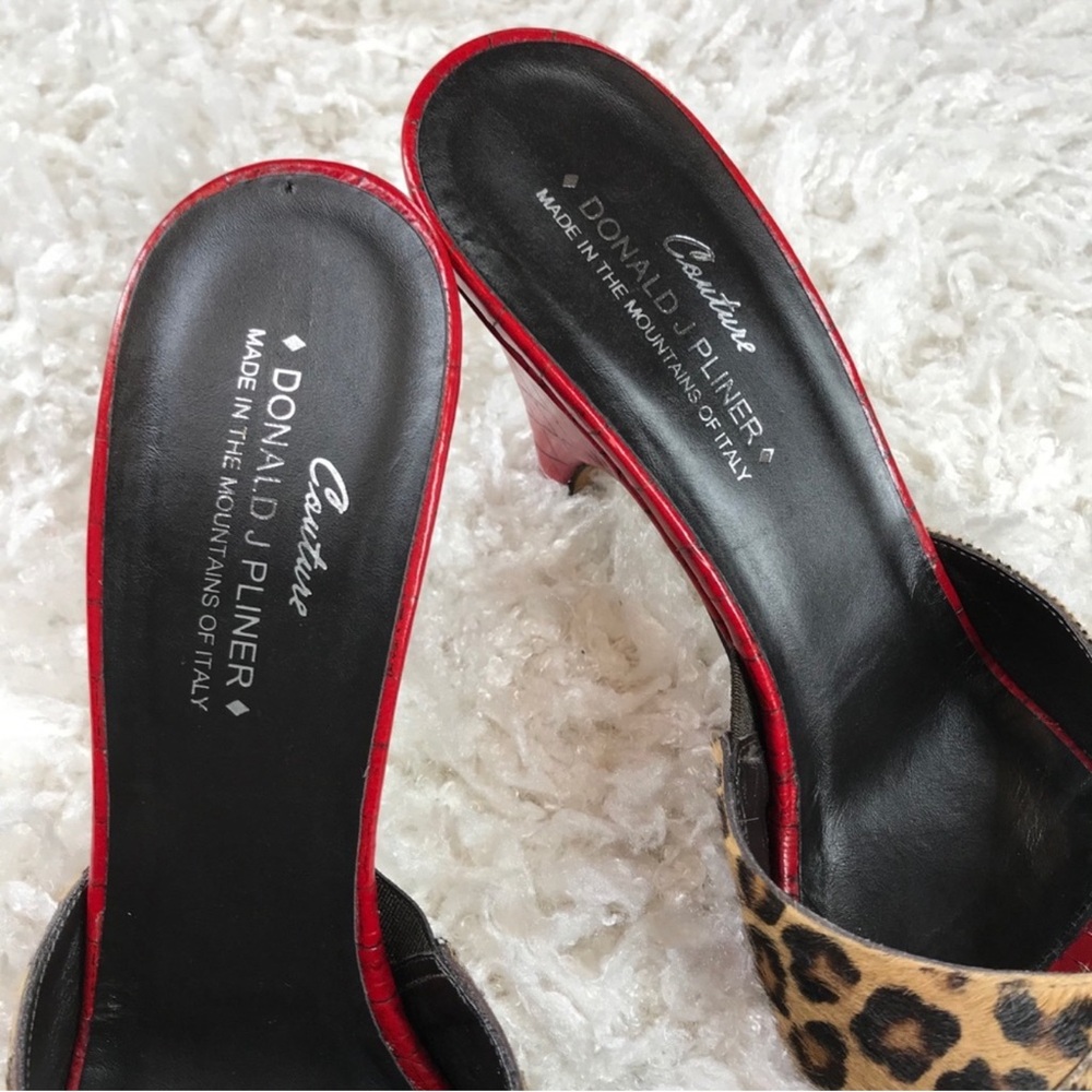 Donald J. Pliner Couture Vintage All Leather Leopard pin up heels - Picture 7 of 15